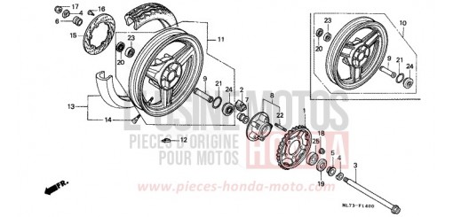 ROUE ARRIERE VFR750FG de 1986